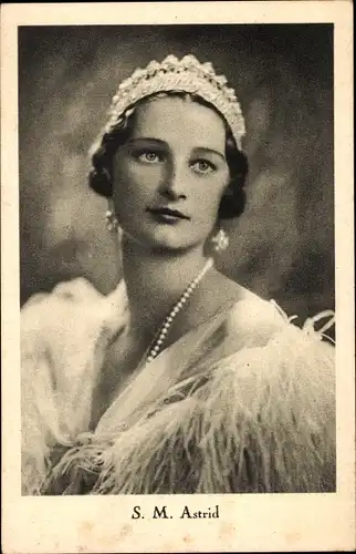 Ak Astrid von Schweden, Königin von Belgien, Portrait