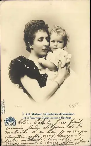 Ak S.A.R. Madame la Duchesse de Vendome et la Princesse Marie-Louise d`Orleans