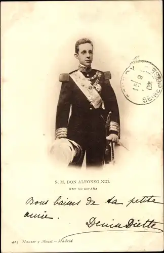 Ak König Alfons XIII. von Spanien, Don Alfonso XIII, Rey de Espana