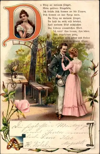 Gedicht Litho Du Ring an meinem Finger, Liebespaar