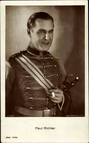 Ak Schauspieler Paul Richter, Portrait in Uniform, Ross Verlag 3348/1