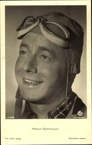 Ak Schauspieler Heinz Rühmann, Quacks der Bruchpilot, Pilotenbrille, Terra Film A 3525/1