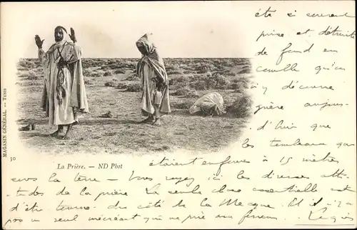 Ak La Priere, Maghreb, Betende Männer