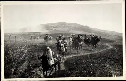 Foto Ak Marokko, Französische Kolonialkrieger, Reiter