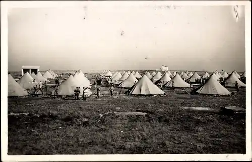 Foto Ak Marokko, Französisches Militärlager, Zelte