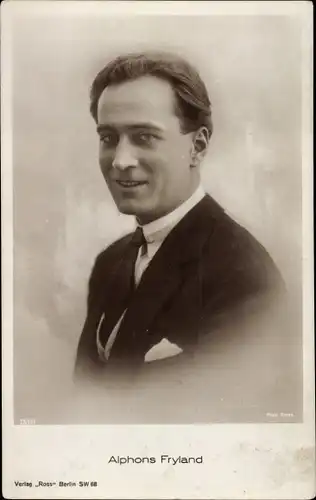 Ak Schauspieler Alphons Fryland, Portrait