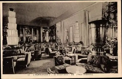 Ak Paquebot Normandie, CGT, Le Grand Salon