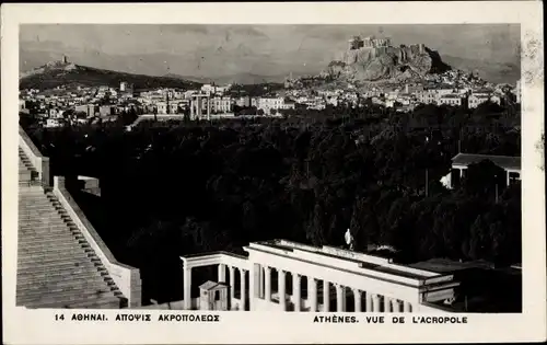 Ak Athen Griechenland, Vue de l'Acropole