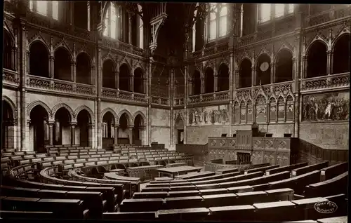 Ak Budapest Ungarn, Parlament, Sitzungssaal