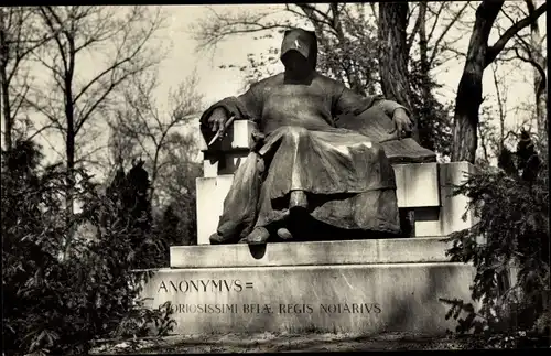 Ak Budapest Ungarn, Anonymus-Denkmal