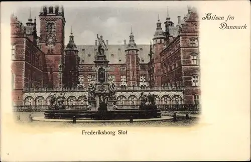 Ak Hillerød Hilleröd Dänemark, Frederiksborg Slot, Brunnen