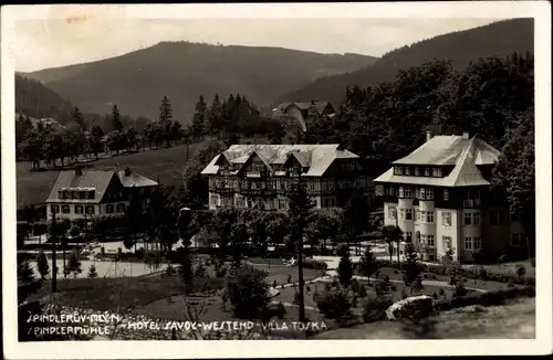 Ak Spindleruv Mlýn Spindlermühle Riesengebirge Region Königgrätz, Hotel Savok-Westend, Villa Toska