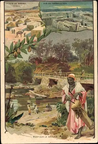Ak Timbuktu Mali, Soudan, Pont sur le Baoulé, Poste de Bamba, Belle Jardiniere