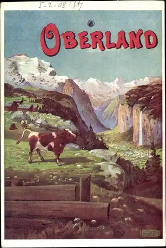 Künstler Ak Berner Oberland Kanton Bern Schweiz, Landschaft, PLM, Reklame