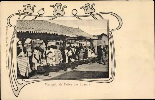 Passepartout Ak Luanda Loanda Angola, Mercado de Peixe