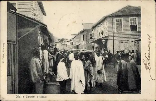 Ak Freetown Sierra Leone, Straßenpartie