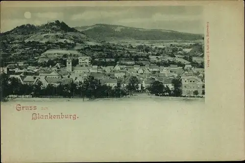 Mondschein Ak Bad Blankenburg Thüringen, Panorama