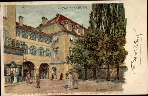 Künstler Litho Scholz, P., Graz Steiermark, K. k. Burg