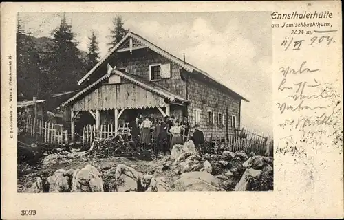 Ak Steiermark Österreich, Ennsthalerhütte am Tamischbachturm