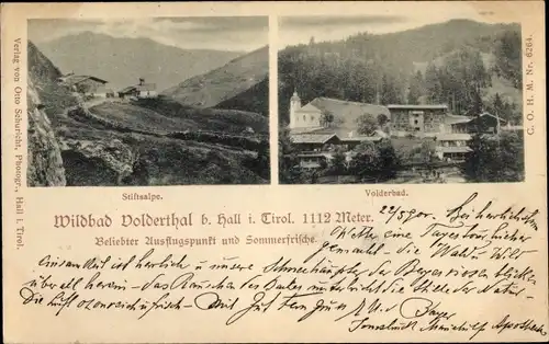 Ak Hall in Tirol, Wildbad Volderthal, Stiftsalpe
