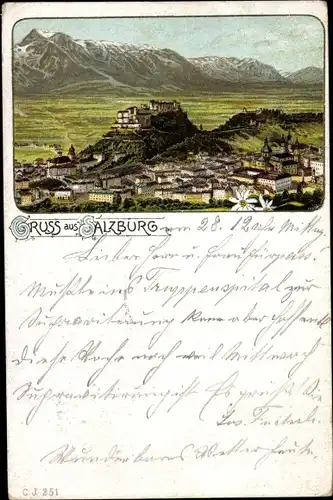 Litho Salzburg in Österreich, Totalansicht