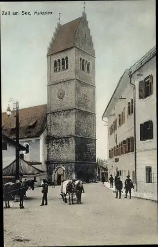 Ak Zell am See in Salzburg, Marktplatz