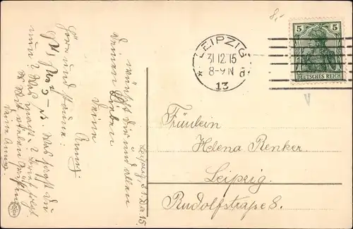 Ak Glückwunsch Neujahr, Frau mit Blumenstrauß, Junge mit Tablett