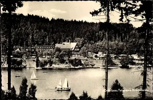 Ak Kriebstein Mittelsachsen, Zschopau Talsperre, Segelboote