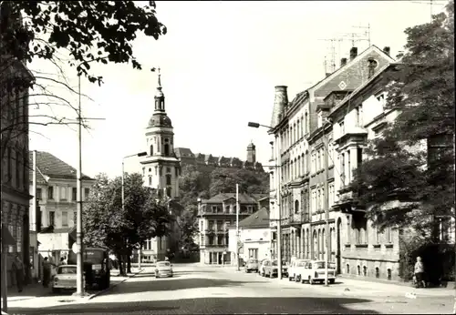 Ak Greiz im Vogtland, August-Bebel-Straße, Kirche