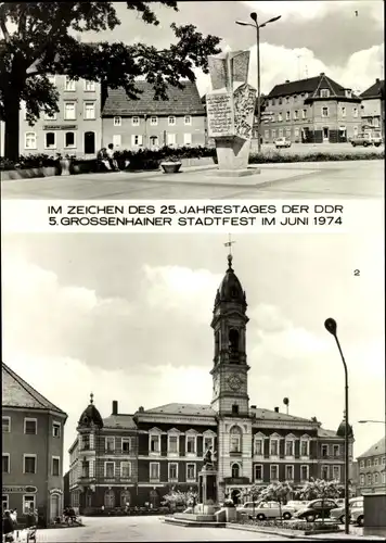 Ak Großenhain Sachsen, 5. Großenhainer Stadtfest 1974, 25. Jahrestag der DDR, Leninplatz, Rathaus