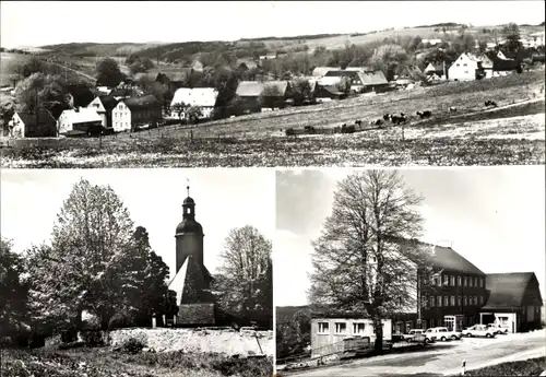 Ak Nassau Frauenstein im Erzgebirge, Panorama, Kirche, Ortsansichten