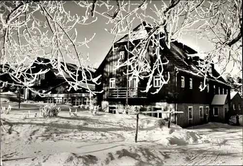 Ak Nassau Frauenstein im Erzgebirge, Ferienheim Altes Forsthaus Handwerkskammer Frankfurt/O., Winter