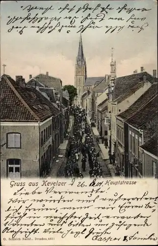 Ak Kevelaer am Niederrhein, Hauptstraße, Prozession
