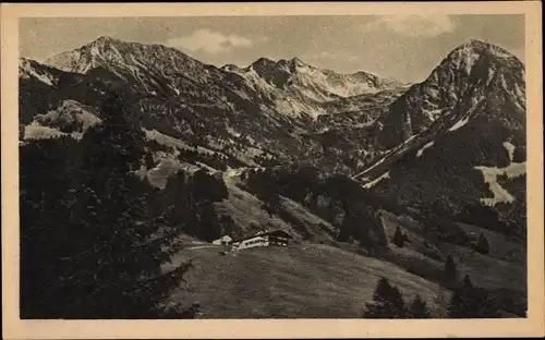 Ak Oberstdorf im Oberallgäu, Gaisalpe, Entschenkopf, Nebelhorn, Rubihorn