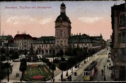 Ak Mannheim, Kaufhaus und Paradeplatz