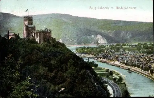 Ak Oberlahnstein Lahnstein am Rhein, Burg Lahneck
