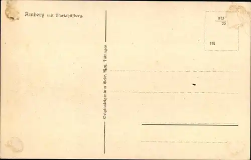 Ak Amberg in der Oberpfalz Bayern, Teilansicht mit Mariahilfberg, Kirche