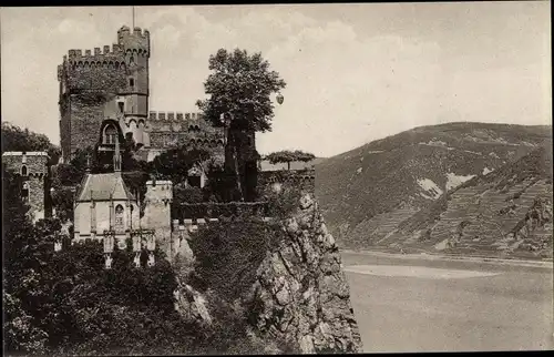 Ak Trechtingshausen am Rhein, Burg Rheinstein