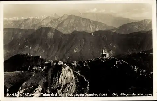 Ak Taborkirchlein, Sonntagshorn, Fliegeraufnahme