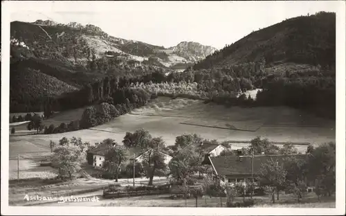 Ak Aschau im Chiemgau Oberbayern, Teilansicht, Berge