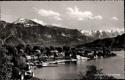 Ak Tegernsee in Oberbayern, Panorama mit Blauberge