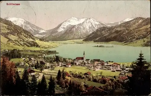 Ak Schliersee in Oberbayern, Panorama