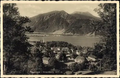 Ak Tegernsee in Oberbayern, Teilansicht mit Hirschberg