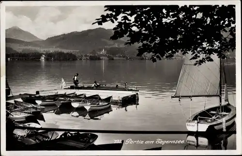 Ak Tegernsee in Oberbayern, Boote