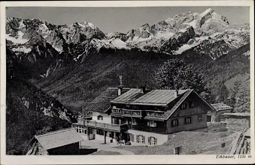 Ak Eckbauer Garmisch Partenkirchen in Oberbayern, Berggasthof Eckbauer