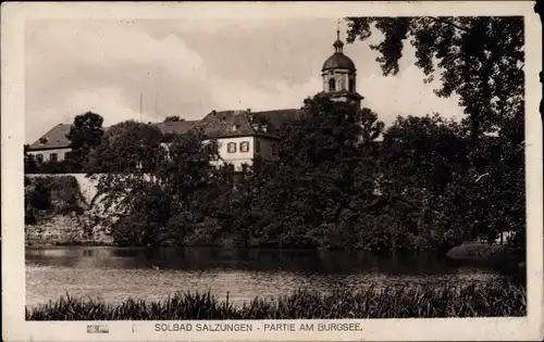 Ak Bad Salzungen in Thüringen, Partie am Burgsee