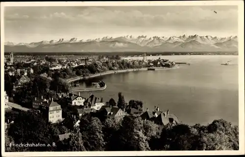 Ak Friedrichshafen am Bodensee, Panorama, Berge