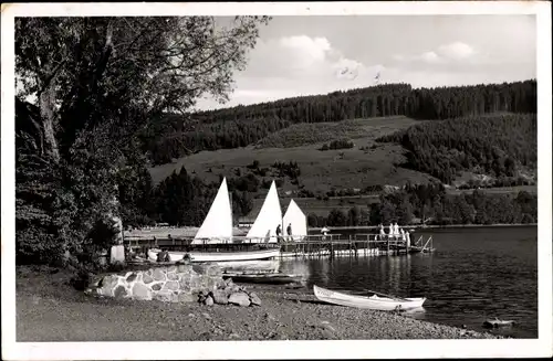 Ak Titisee Neustadt im Breisgau Hochschwarzwald, Bei der Anlegebrücke