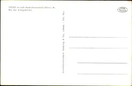 Ak Titisee Neustadt im Breisgau Hochschwarzwald, Bei der Anlegebrücke
