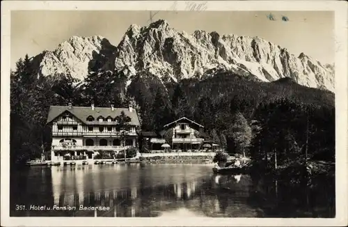 Ak Grainau in Oberbayern, Hotel und Pension Am Badersee